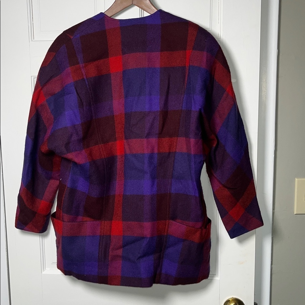 Vintage Appointments 100% Wool Plaid Blazer Size 6 Made in Japan - Picture 6 of 9
